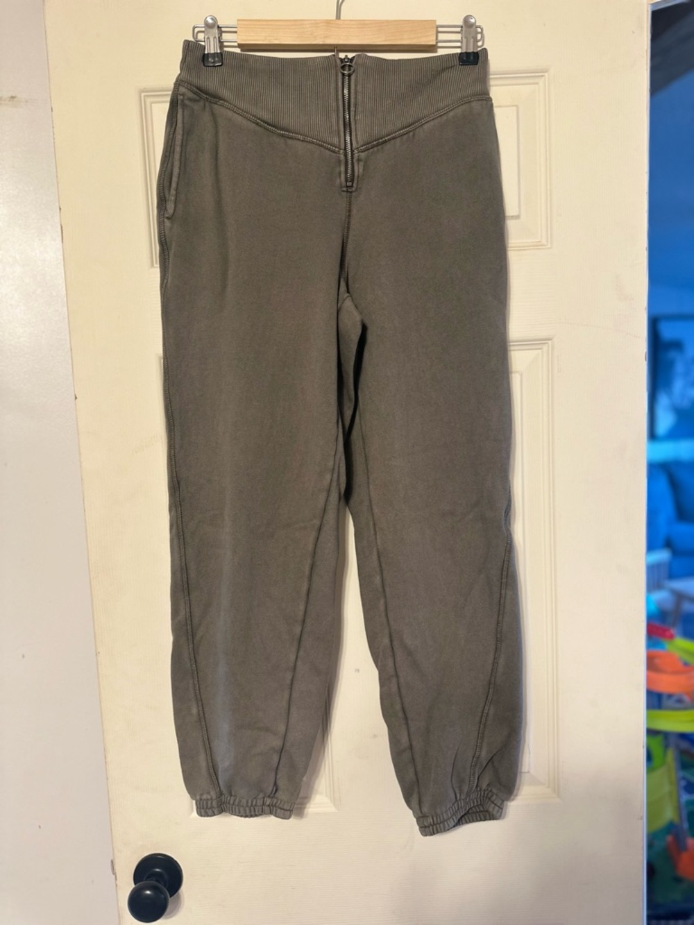 aerie Olive Zip Joggers